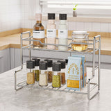 Mini Stainless Steel Kitchen Spice Storage Shelf Bathroom And Toilet Organizer Rack-Silver