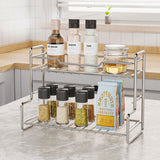 Mini Stainless Steel Kitchen Spice Storage Rack Bathroom And Toilet Organizer Rack-Silver