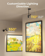 Zoomable Picture Light for Wall, Battery Operated Art Light for Paintings CCT Dimmable Spotlight for Wall Art Wall Light with Remote Control for Living Room Gallery Dartboard Bathroom