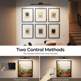 Wall Picture Light, 24in Battery-Powered Gallery Light for Artwork, CCT Dimmable Rechargeable Battery Wall Lamp with Remote Control for Living Room, Gallery, and Dartboard (Black)
