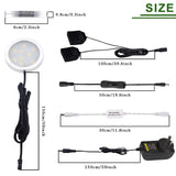 Dimmable & Timing Under Counter Lights Kitchen with Wireless RF Remote,Ultra-Thin 240V LED Cabinet Lights,12W Shelf Lights，6 Lights,Daylight White