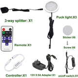 3 Pack Round Display 240V LED Puck Lights,6W Under Cupboard Counter Shelf Lights(Daylight White 6000K)