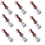 12V Under Cabinet LED Lights 9 Packs of Recessed Mini Downlights for Indoor with Hard Wired Cable and Connectors for Stair Step Furniture Showcase Lighting (Warm White)