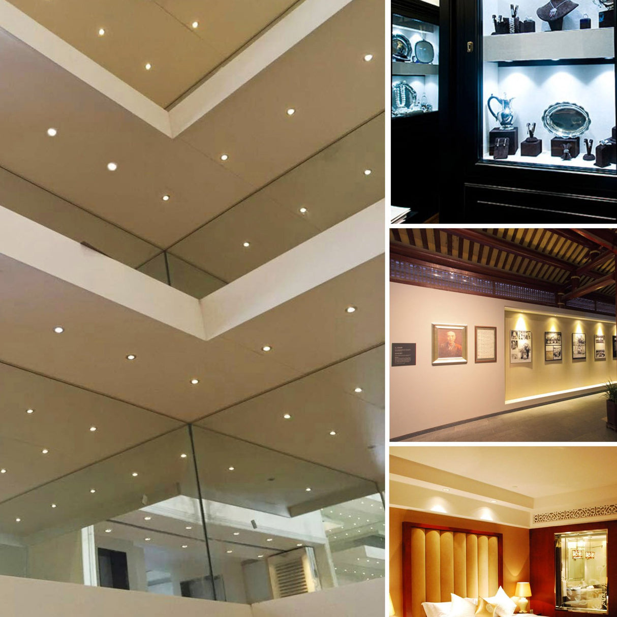 12V Under Cabinet LED Lights 9 Packs of Recessed Mini Downlights with Hardwired Cable and Connectors for Indoor Cupboard Bookshelf Stair Lighting (Cool White)