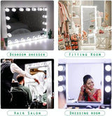 Hollywood LED Vanity Mirror Lights Kit,Stick on Dimmable Makeup Lights, 12V Mirror Lighting Strip Fixture for Vanity Dressing Table Set, Bedroom Wall Lights,CRI>90 (4000K Natural White,10 Bulbs)
