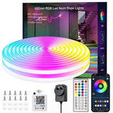 32.8ft LED Neon Rope Lights with APP/Remote Control,Flexible DIY Design,Music Sync Neon Lights for Wall Decor,Outdoor IP67 Waterproof, RGB Rope LED Lights for Bedroom,Livingroom,Gaming,Party