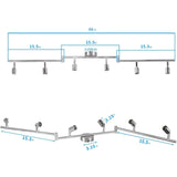 Kitchen Lights, 6-Light Ceiling Lighting Kits, Swivelling Ceiling Spotlight for Bedroom, Kitchen and Living Room(GU10 LED Bulbs not Included) (Brush Nickel)