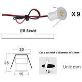 LED Small Recessed Ceiling Lights Spot Lights Downlights,IP54 Ceiling Ultra Slim 9 Pack,Small Spot Lamp with Hardwired for Kitchen,Stairs,Hallway,DIY Lighting,Bookshelf (6000K Daylight White)