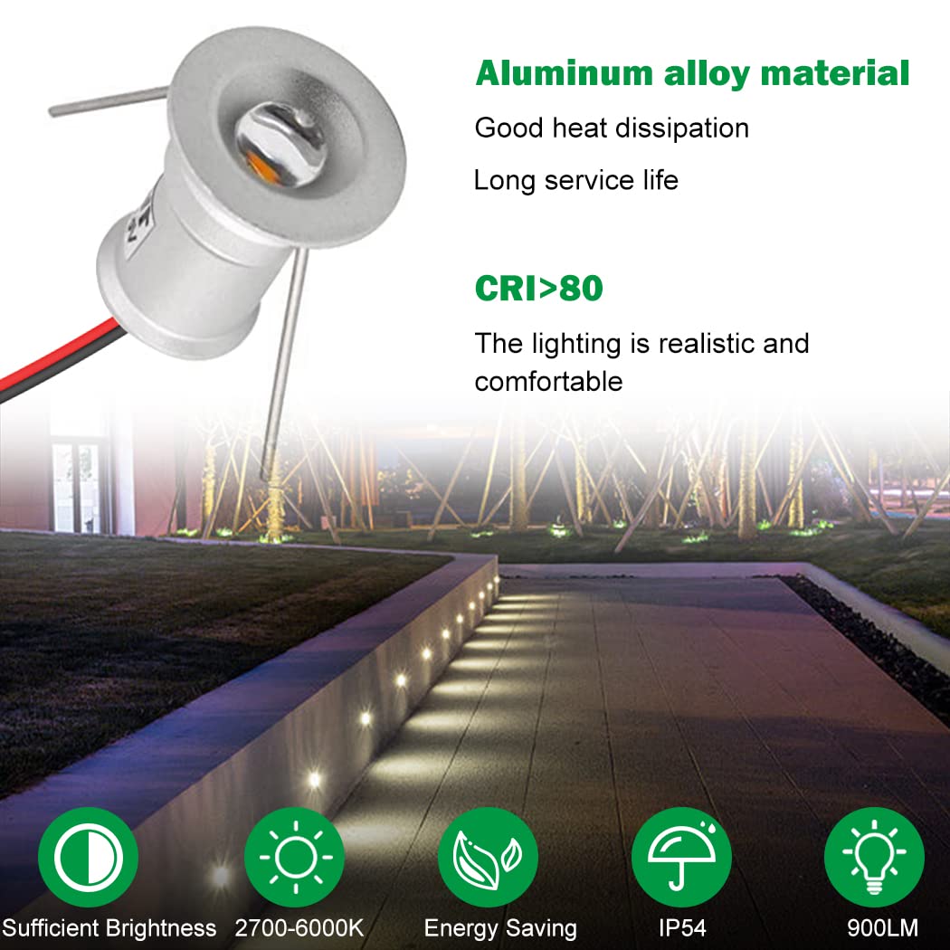 LED Small Recessed Ceiling Lights Spot Lights Downlights,IP54 Ceiling Ultra Slim 9 Pack,Small Spot Lamp with Hardwired for Kitchen,Stairs,Hallway,DIY Lighting,Bookshelf (6000K Daylight White)