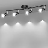 LED Ceiling Light,4 Way Rotatable Spot Lights for Ceiling,Flexible Ceiling Lights for Bedroom,Living Room, Black with Protectiv Bulb Trims(Gu10 Bulbs Not Included)
