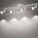 LED Ceiling Light,4 Way Rotatable Spot Lights for Ceiling,Flexible Ceiling Lights for Bedroom,Living Room, Black Nickel with Protectiv Bulb Trims(Gu10 Bulbs Not Included)