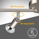 LED Ceiling Light,4 Way Rotatable Spot Lights for Ceiling,Flexible Ceiling Lights for Bedroom,Living Room, Black Nickel with Protectiv Bulb Trims(Gu10 Bulbs Not Included)