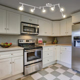 LED Ceiling Light 6 Way Rotatable Spot Lights for Ceiling,Flexible Ceiling Lights for Bedroom,Living Room,Nickel with Protectiv Bulb Trims(Gu10 Bulbs Not Included)