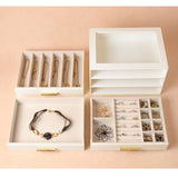 PU Leather Jewellery 3 Level Storage Box Drawer Organiser Gift