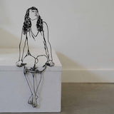 Metal Art Decor Modern 2D Figure Ornament Shelf Home Office Housewarming Gift