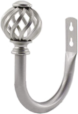 2 Pack Curtain Holdbacks, U Shaped Wall Mounted Curtain Tieback Hooks Drapery Tiebacks Decorative Curtain Hooks Window Treatment Holdbacks Hardware for Home Decor (Silver)