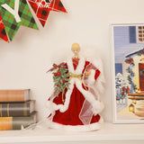 Christmas Tree Angel Tops Decorative Ornaments with White Feather Wings