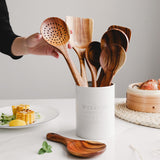 Wooden Kitchen Utensil Set 7 Pcs Teak Wooden Ladle and Cooking Utensils