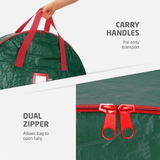 Christmas Wreath Storage Container 24 Inch - Wreath Bag for Artificial Wreaths Box - Dual Zippered Wreaths Storage Bag with Strong Durable Handles - Green