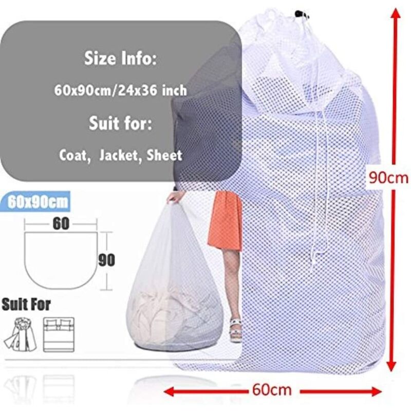 Laundry Bags, Laundry Net Laundry Bags To Protect Machine Washable Clothes - 2 pcs Set - White