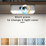 LED Closet Light Dimmable Rechargeable 2000Mah Wireless, LED Strip Light With 5 Lighting Colors For Wardrobe Cupboard