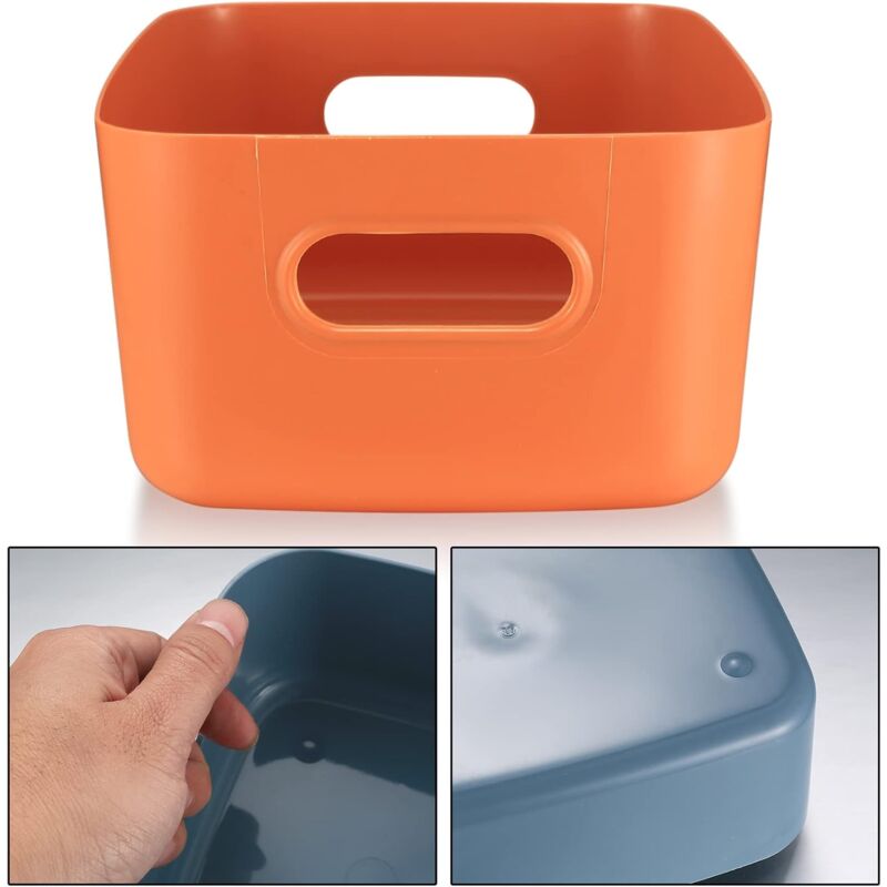 6 Pieces Plastic Storage Basket With Handles, Small Storage Box Organizer For Bathroom, Kitchen, Bedroom, Cosmetics,