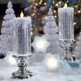 Flickering Flameless Candles Christmas LED Candles - Usb Rechargeable Color Changing Christmas Candles, LED Water