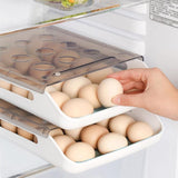 Egg Storage Box Stackable Plastic Egg Container Fridge Egg Storage With Lid Auto Scroll Egg Container For Kitchen