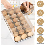 Egg Storage Box Stackable Plastic Egg Container Fridge Egg Storage With Lid Auto Scroll Egg Container For Kitchen