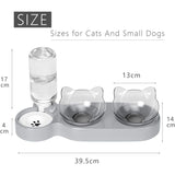Cat Bowl, 15° Tilting Cat Water Bowl, Automatic Cat Bowl, Cat Feeders And Waterers, Non-Slip Cat Bowl, Cat Bowl