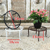 9" Rust Resistant Wrought Iron Metal Plant Pot Stand White