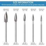 Wood Carving Bit Set For ROtary Tool, 5 Pieces Wood Carving Bits With 1/8 Inch Shank For Diy Woodworking, Engraving,
