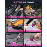 4-In-1 Powerful Cordless Car Vacuum Cleaner, 15Kpa Mini Cordless Handheld Vacuum Cleaner, Dual Filtration System, LED