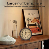 Vintage Retro Analog Alarm Clock, ROund Alarm Clock, Small Desk Clock, Super Quiet, Non-Ticking, Small Clock For Home
