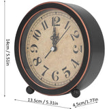 Vintage Retro Analog Alarm Clock, ROund Alarm Clock, Small Desk Clock, Super Quiet, Non-Ticking, Small Clock For Home