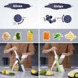 Kitchen Mandoline Safety Slicer Manual Multifunction All Vegetable Cutter Stainless Steel Blade, Julienne, Cubes, Fcoupe