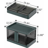 Plastic Storage Box, 32L Foldable Storage Box, With Lid And 4 Stackable Wheels, For Clothes Toys, Kitchen Storage,