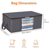 6 Pack 35L Clothes Storage Bag, Foldable Underbed Storage Box, Quilt Storage Cover Closet Organizer, Clear Window