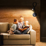Bedside Wall Lamp 2 Pack Lights Wall Mounted Reading Light LED Gooseneck Light 3W, 6000K Warm White Reading Lamp.