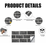 Kitchen Tile Stickers, 12 Pieces Self-Adhesive Tile Sticker Waterproof Pvc Tile Stickers Self-Adhesive Wall Tile