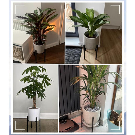 Plant Stand, Simple Style Metal Plant Shelf, Indoor And Outdoor Flower Pot Holder Adjustable Width For 20-30Cm Pots