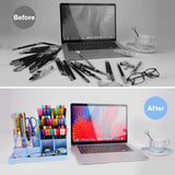 Pencil Case - 13 Compartments - Pen Holder - Desk Organizer - Pencil Holder - Desk Organizer - Pen Case - Plastic - Removable - Storage System - Mail Tray - Office Baby Clothing Accessories - Blue