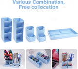 Pencil Case - 13 Compartments - Pen Holder - Desk Organizer - Pencil Holder - Desk Organizer - Pen Case - Plastic - Removable - Storage System - Mail Tray - Office Baby Clothing Accessories - Blue