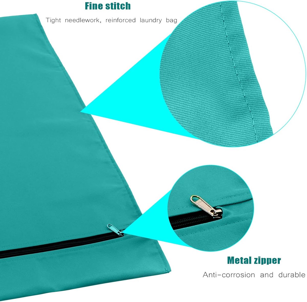 Pet Laundry Bags - Polyester Twill Laundry Bags - Large Zippered Laundry Bags - Prevents Pet Hair from Clogging Laundry Bags - Washing Machine Safe, 70 x 80 cm, Laundry Bag for Dogs, Cats, and Rabbits (Lake Blue) - L