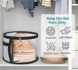Storage Box - Extra Large Clear Hat Storage Bag - Holds up to 7 Hats - Cowboy Hat Wardrobe Storage Bag - Wide Brim Hat Box with Handle - (Grey)