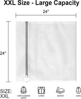 Set of 3 Mesh Laundry Bags - Large Bags - Delicate Clothes - Perfect for Washing Machines - Jackets - Jeans - 60 x 60 cm - Household Accessory
