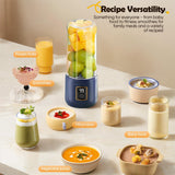 Portable Blender - Mini Blender - 12 Blades - Portable - On-the-Go Blender - Mini Juicer - Smoothie Maker - Perfect for Smoothies, Juices, and Baby Food - Dark Blue