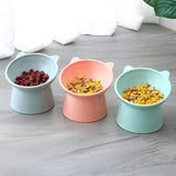 Cat bowl - Non-slip feeder - Tilting bowl - Anti-vomiting - Angled design - Blue - Perfect for cats - Indoor use - Pet accessories - Pink