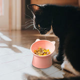 Cat bowl - Non-slip feeder - Tilting bowl - Anti-vomiting - Angled design - Blue - Perfect for cats - Indoor use - Pet accessories - Pink