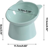 Cat bowl - Feeders - Tilting bowl - Anti-vomiting - Angled design - Blue - Perfect for cats - Indoor use - Pet accessories - Green